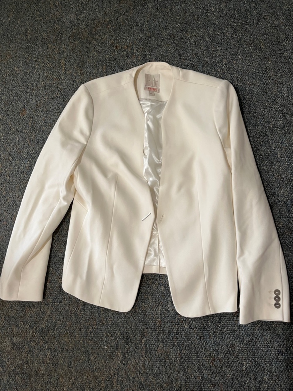 The Limited Scandal Collection Cream Collarless Blazer Jacket